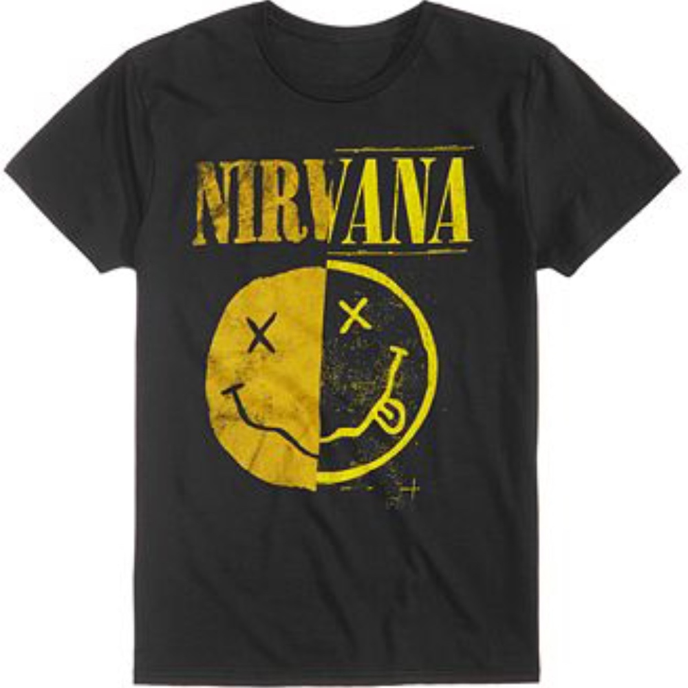 Nirvana Split Smiley Logo-Print T-Shirt